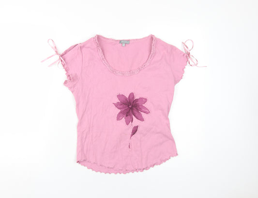 Per Una Women’s Pink Floral T-Shirt Size 12