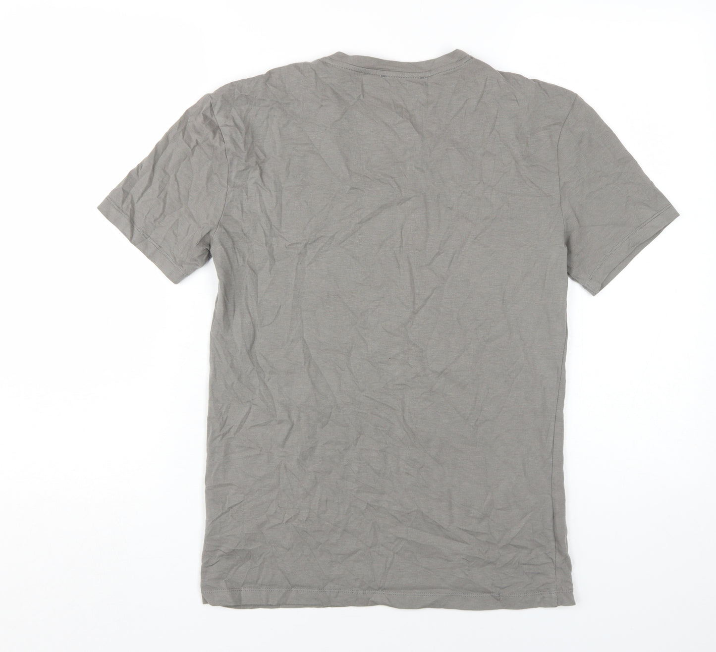 Zara Unisex Grey Basic T-Shirt, Short Sleeve, Size S