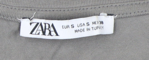 Zara Unisex Grey Basic T-Shirt, Short Sleeve, Size S