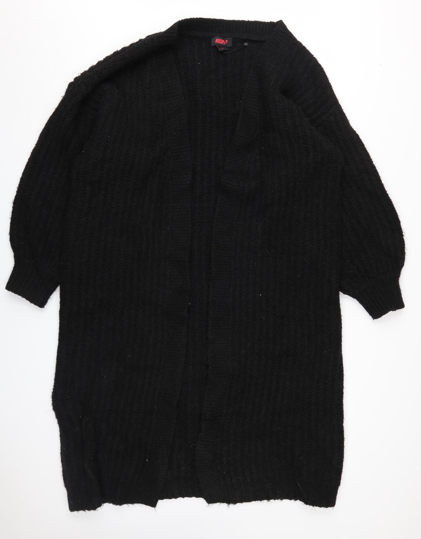 MISSPAP Women's Black M Cardigan, Chunky Knit