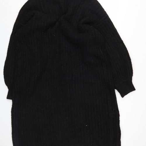 MISSPAP Women's Black M Cardigan, Chunky Knit