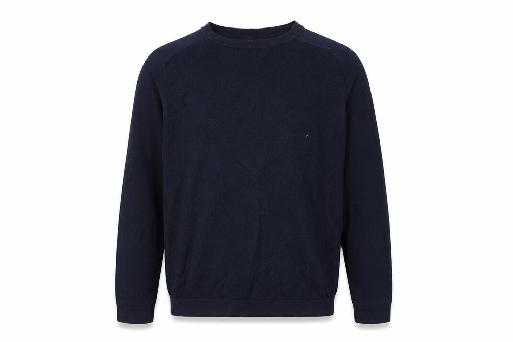 Front view of Next Men's Blue jumper, Medium, Cotton Blend