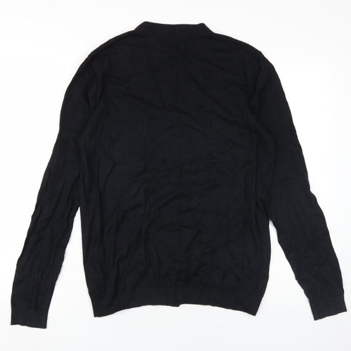 ASOS Men's Black Cardigan M Lightweight V-Neck