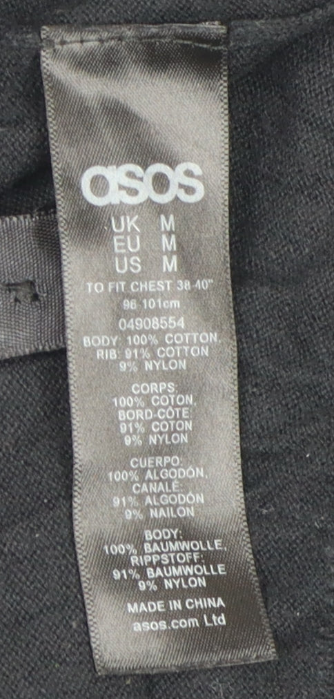 ASOS Men's Black Cardigan M Lightweight V-Neck