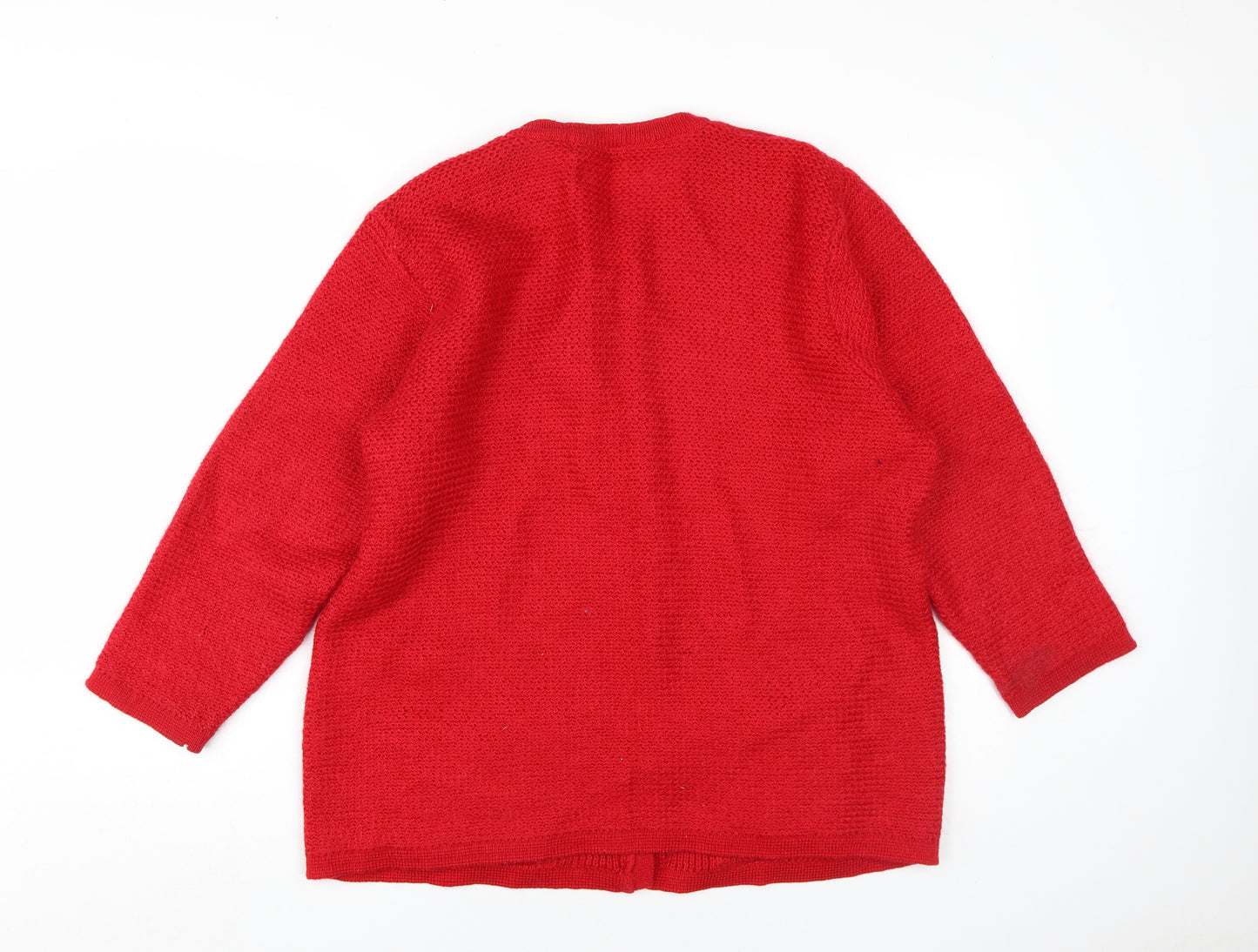 St Michael Women’s Red Cardigan Size 18 Mohair Blend