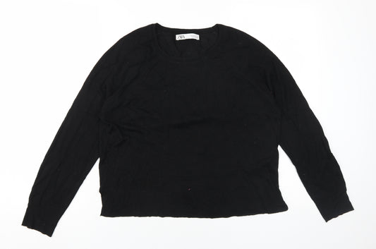 Zara Women's Black Pullover Jumper, Size S, Knit