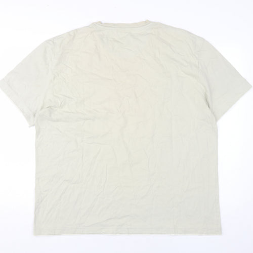 Next Men's Beige 2XL V-Neck Cotton T-Shirt