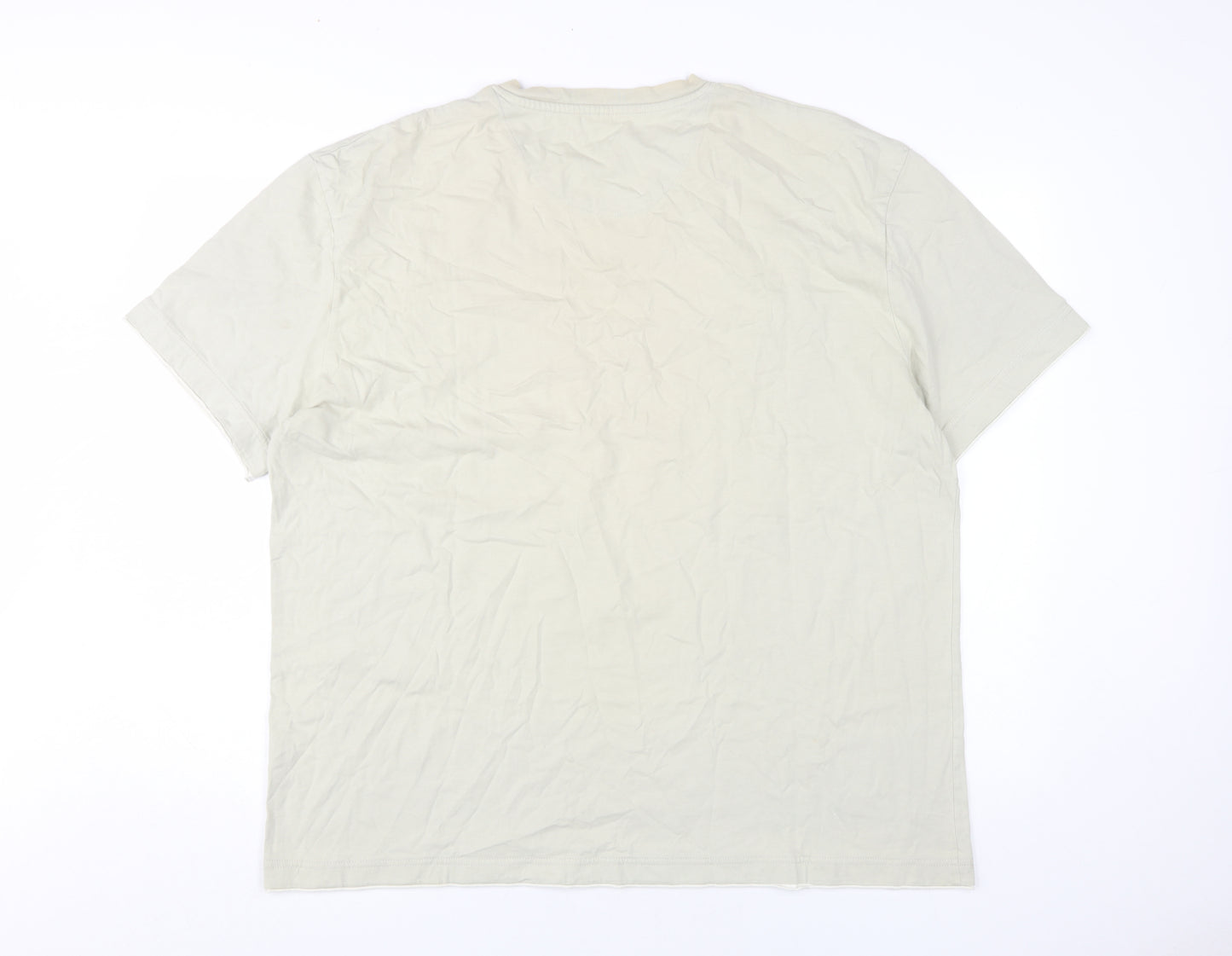 Next Men's Beige 2XL V-Neck Cotton T-Shirt