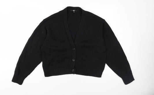 UNIQLO Women's Black V-Neck Cardigan Size L