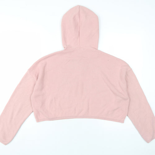 Boohoo Women's Pink Pullover Hoodie S