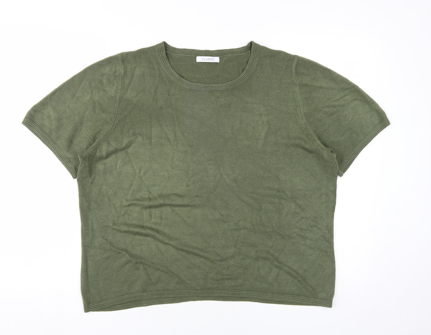 Marks and Spencer Women's Green Basic T-Shirt Size 18