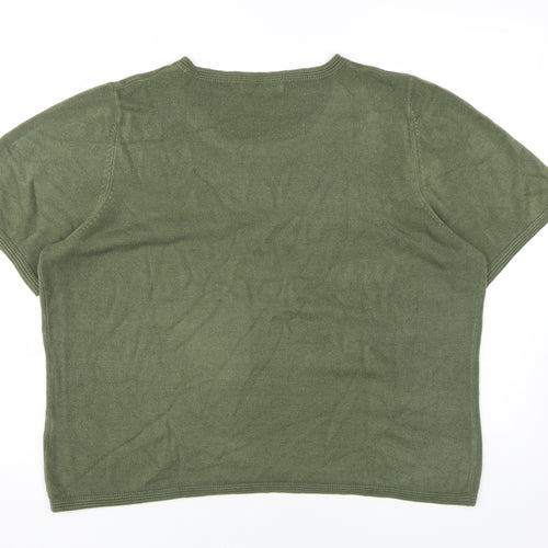 Marks and Spencer Women's Green Basic T-Shirt Size 18
