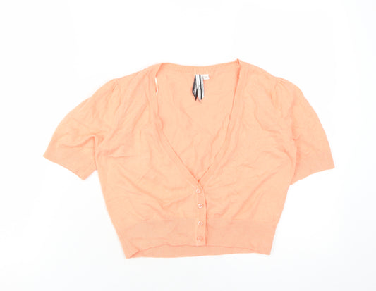 New Look Women's Orange Cardigan, Size 10, V-Neck Style