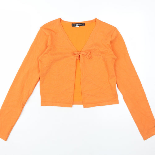 Daisy Street Women's Orange V-Neck Cardigan Size 12