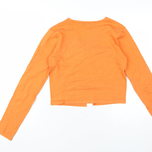 Daisy Street Women's Orange V-Neck Cardigan Size 12