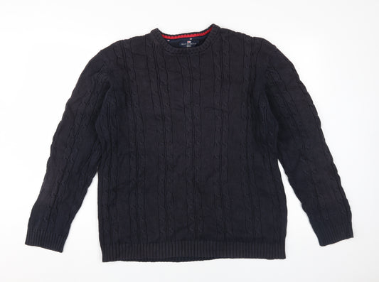 Marks and Spencer Men's Black Cable Knit Jumper L