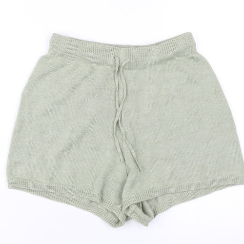 H&M Women's Green XS Sweat Shorts, Acrylic-Blend Casual