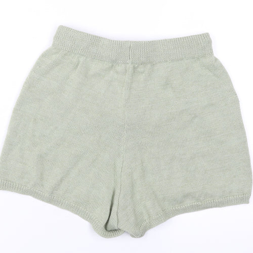 H&M Women's Green XS Sweat Shorts, Acrylic-Blend Casual
