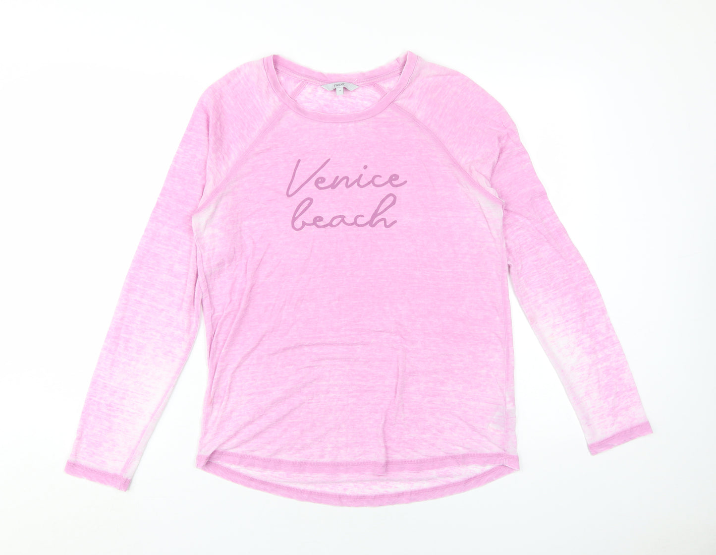 Next Women's Pink Raglan Long Sleeve T-Shirt - Size 10