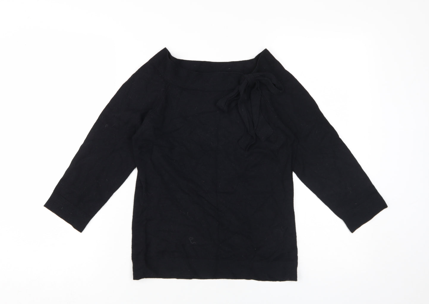Marks and Spencer Women's Black Bow Blouse Size 10 Basic
