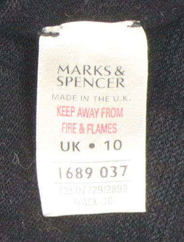 Marks and Spencer Women's Black Bow Blouse Size 10 Basic