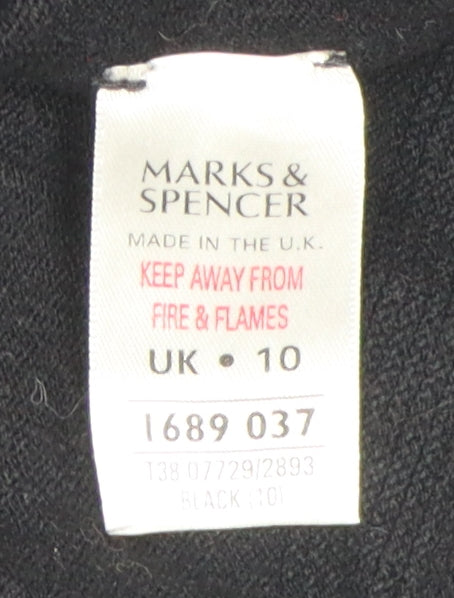 Marks and Spencer Women's Black Bow Blouse Size 10 Basic