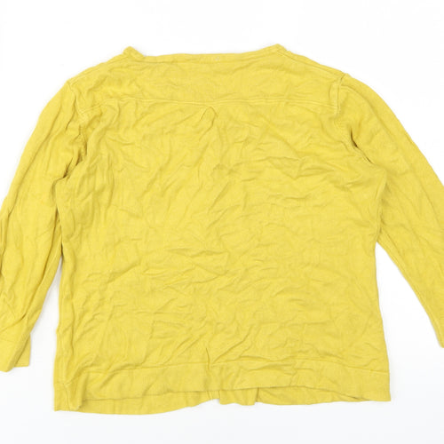 Ginalaura Women's Yellow V-Neck Cardigan M Lightweight