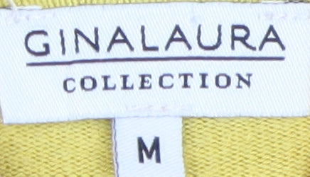 Ginalaura Women's Yellow V-Neck Cardigan M Lightweight