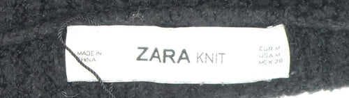 Zara Women's Black Roll Neck Wool Blend Jumper M