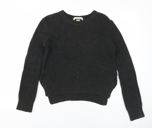 H&M Women's Black XS Chunky-Knit Pullover Jumper