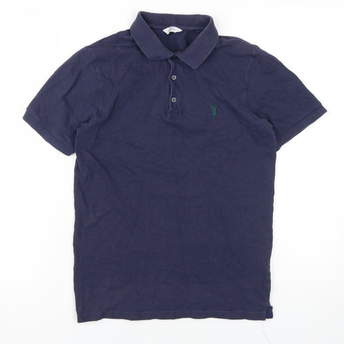 Next Men's Blue XS Polo Shirt with Logo Accent