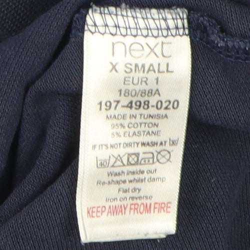 Next Men's Blue XS Polo Shirt with Logo Accent