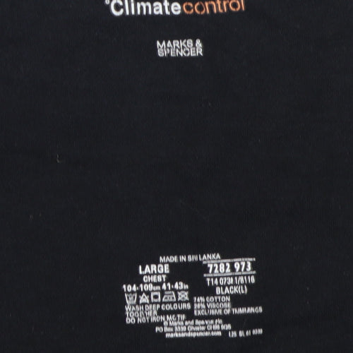 Marks and Spencer Men's Black T-Shirt Size L