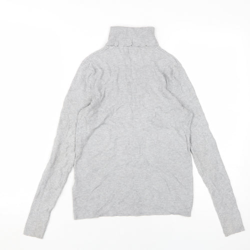 Marks & Spencer Women's Grey Roll Neck T-Shirt Size 10