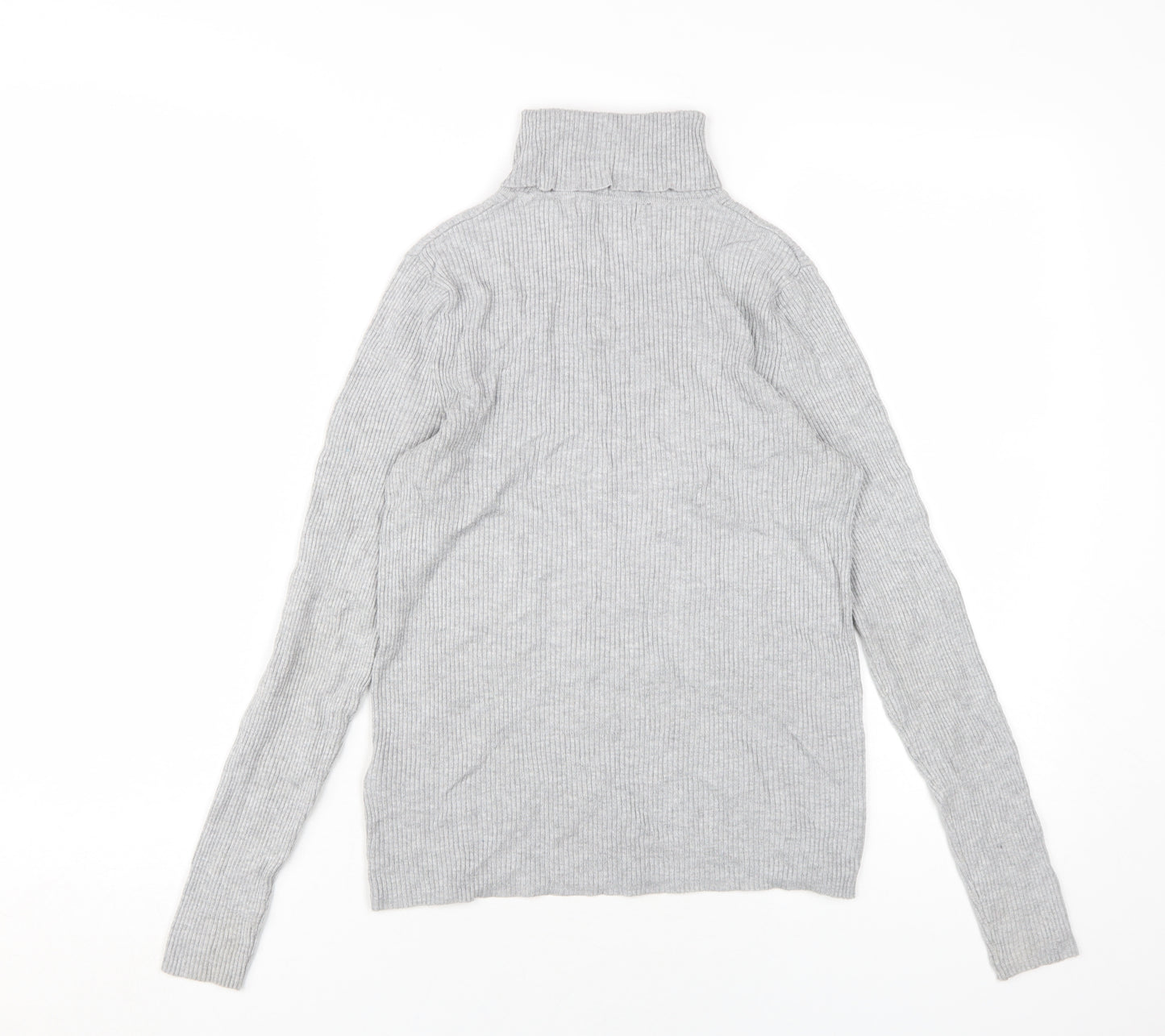 Marks & Spencer Women's Grey Roll Neck T-Shirt Size 10