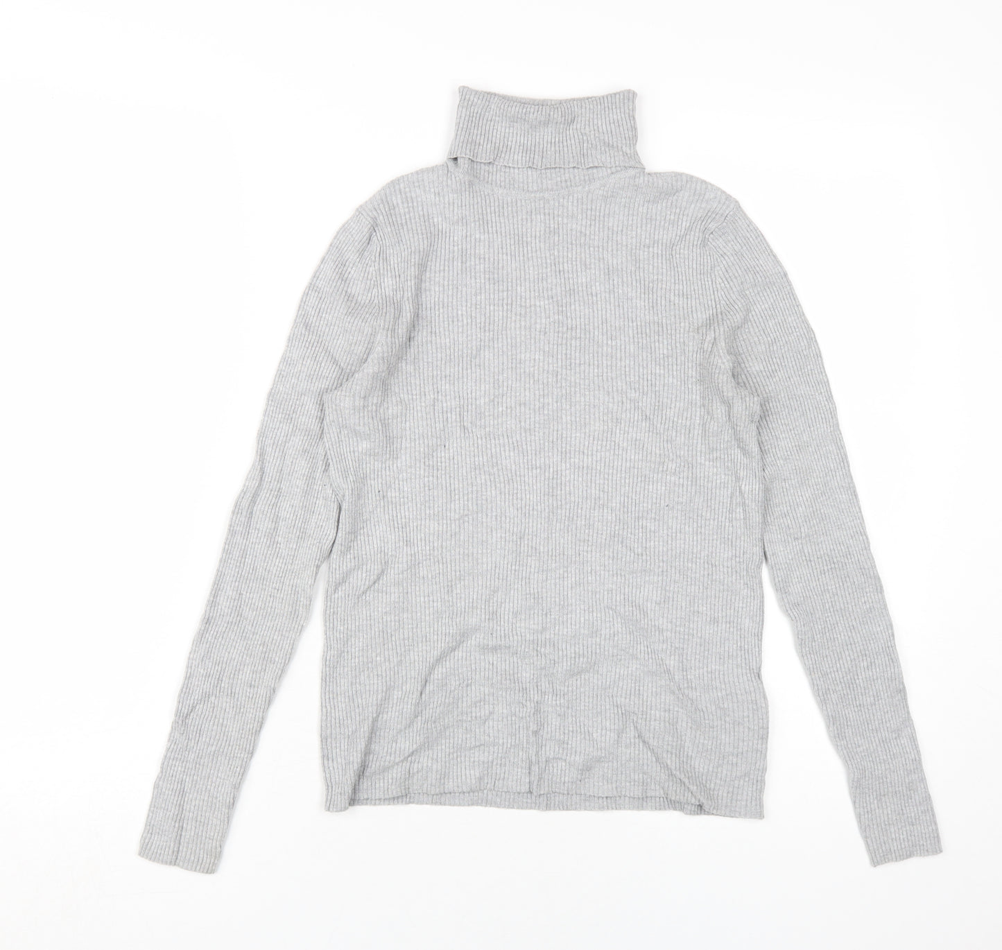 Marks & Spencer Women's Grey Roll Neck T-Shirt Size 10
