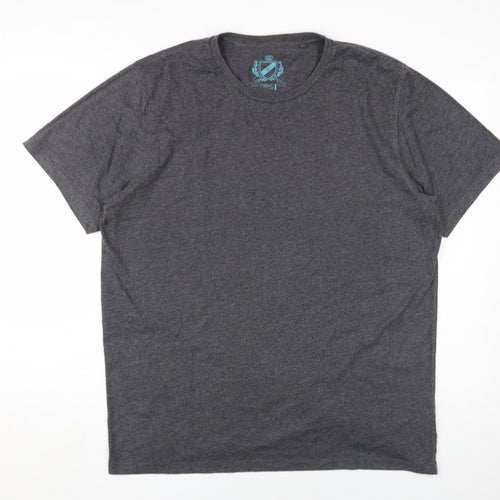 Next Men's Grey XL Cotton Polyester Crew T-Shirt