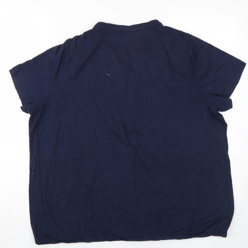 Bm Casual Women's Blue Short Sleeve Henley T-Shirt Size 22