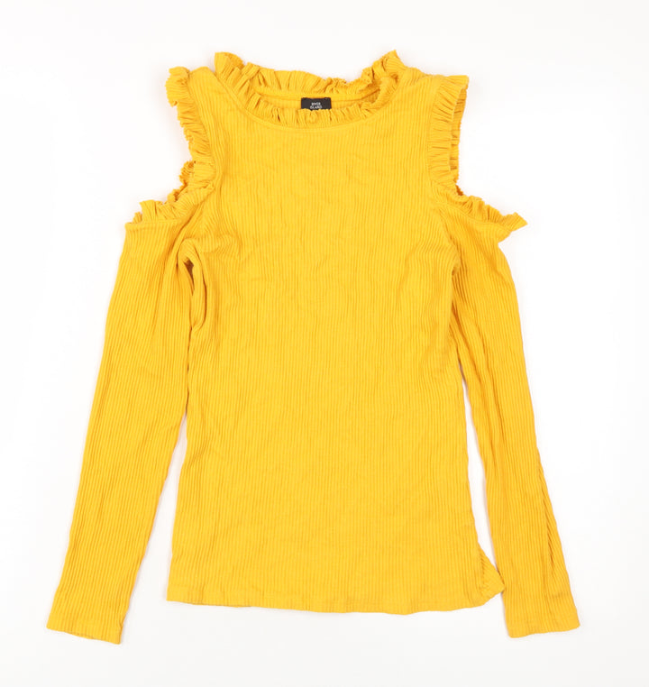 River Island Women's Yellow Ringer T-Shirt Size 10