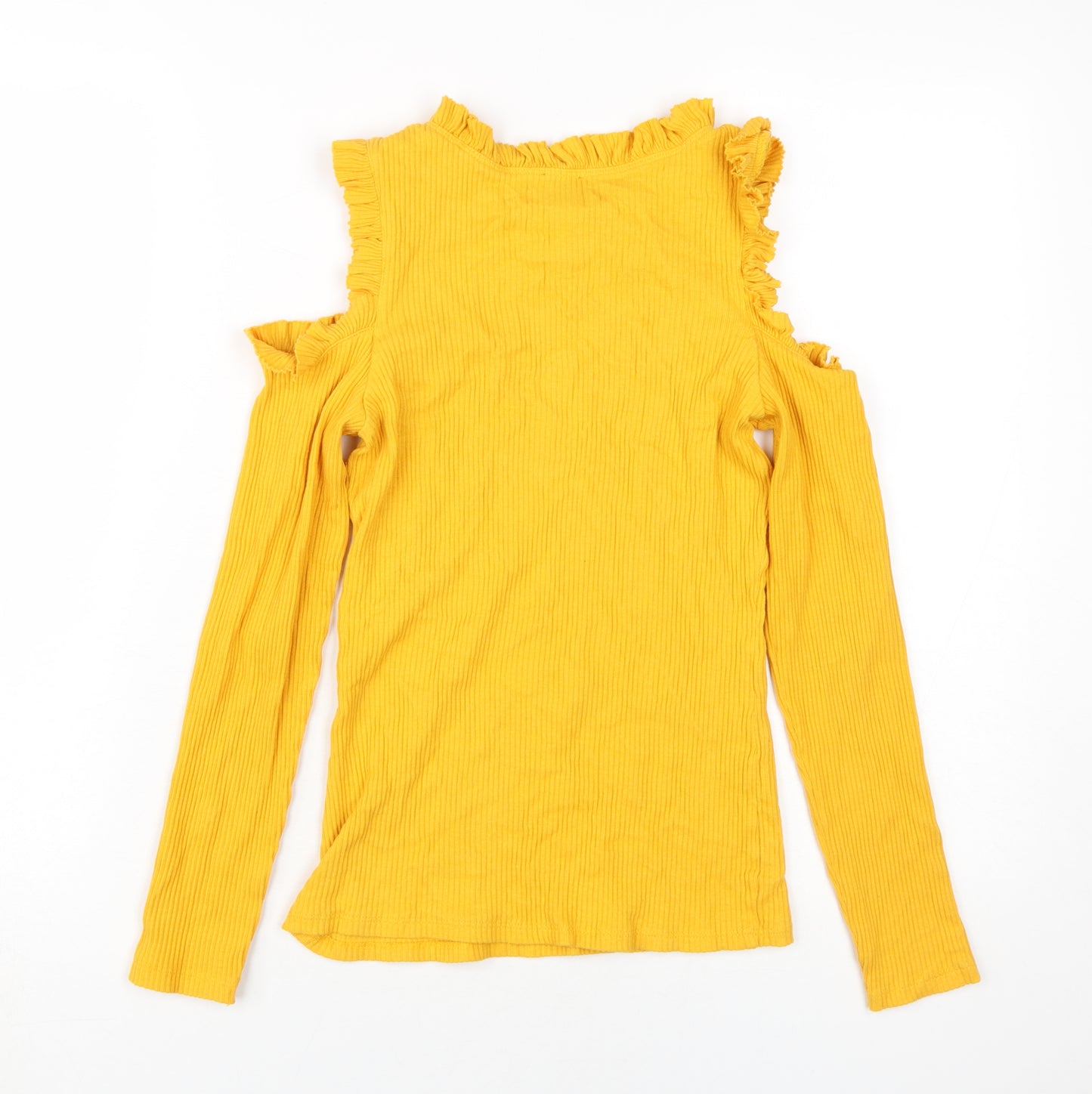 River Island Women's Yellow Ringer T-Shirt Size 10