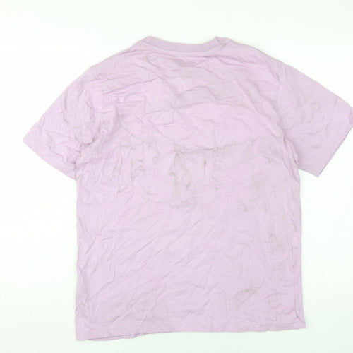 BoohooMAN Men's Purple Crew Neck T-Shirt, Size M