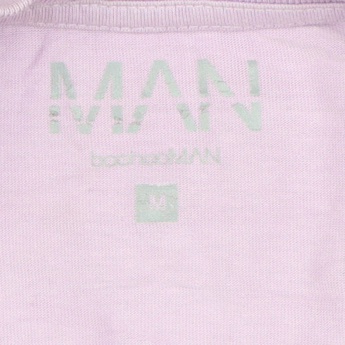 BoohooMAN Men's Purple Crew Neck T-Shirt, Size M