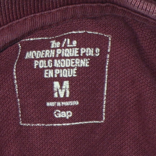 Gap Men's Purple Polo Shirt M Cotton Solid