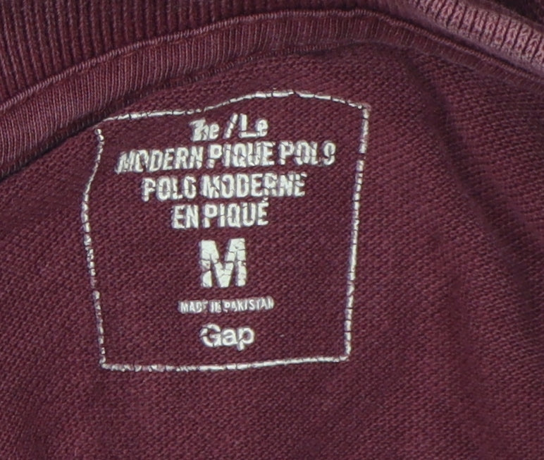 Gap Men's Purple Polo Shirt M Cotton Solid