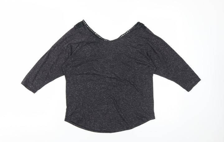 Ginger G Women's Black Crochet Blouse, Size S