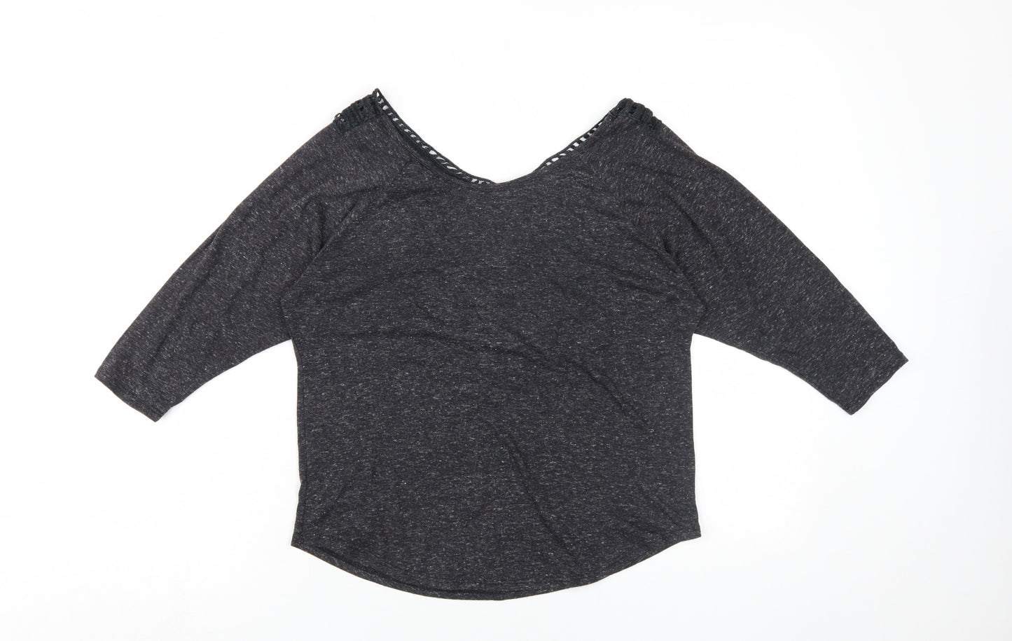 Ginger G Women's Black Crochet Blouse, Size S