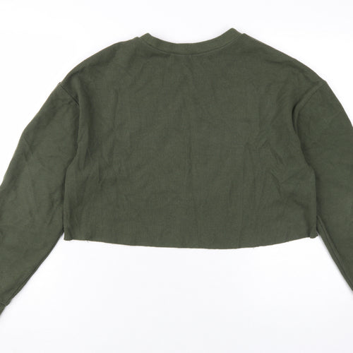 Zara Women's Green Pullover Sweatshirt Size 10