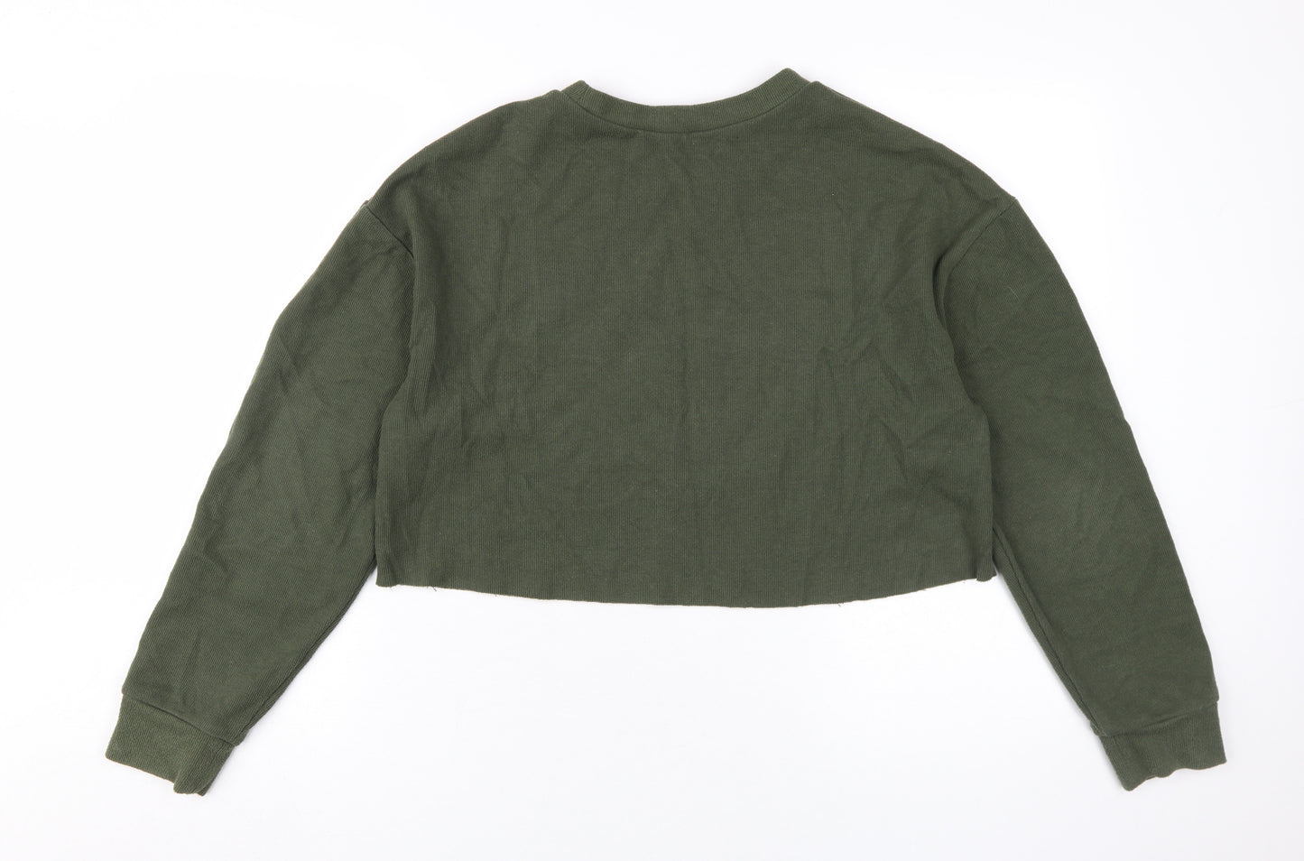 Zara Women's Green Pullover Sweatshirt Size 10