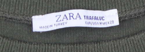 Zara Women's Green Pullover Sweatshirt Size 10