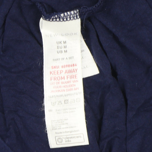 New Look Women's Blue Crew Neck T-Shirt Medium